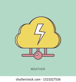 Weather Icon For Print, Web or Mobile App. solid color with outline concept.