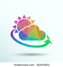 weather icon rain closeup sunlight shine isolated wet cold.