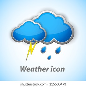 Weather icon with rain drops