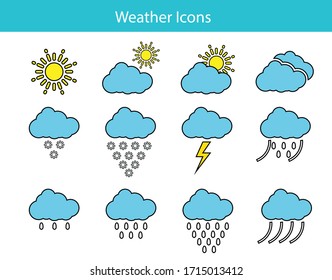 Weather icon , Rain Symbols, drawing style