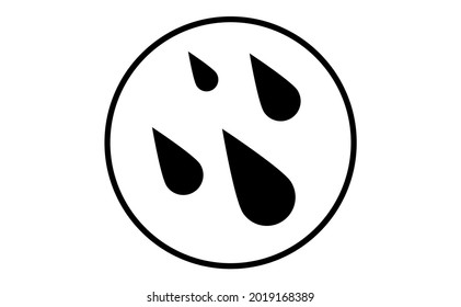 Weather icon of raindrops, vector illustration. Sticky symbol of forecast. Meteorological infographics sign. Web icon vector design. EPS10.