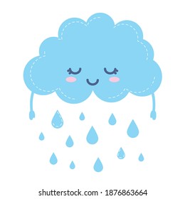 weather icon of a raining cloud on white background vector illustration design