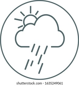 Weather icon. Rainy cloud icon. Vector illustration