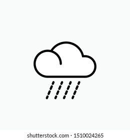 Weather Icon : Rainy - Vector, Sign and Symbol for Design, Presentation, Website or Apps Elements.
