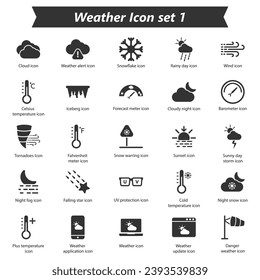 Weather Icon Set 1, Vector Graphics