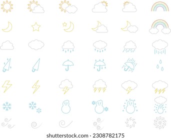 mucho juego de iconos meteorológicos