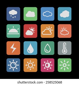 Weather Icon Set Stock Vector (Royalty Free) 258525077