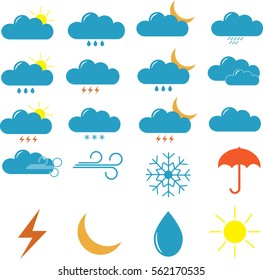 Weather Icon Set Stock Vector (Royalty Free) 562170535 | Shutterstock