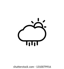 weather icon set with 4 type icon (line,glyph,outline,and flat) editable vector.