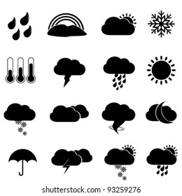 Weather icon set in black