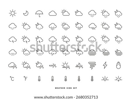 Weather Icon Set (Black Line)