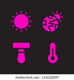 weather icon set. With blade, global warming and sun  vector icons for graphic design and web