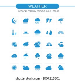 Weather icon set blue