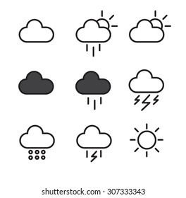 weather icon set clean design