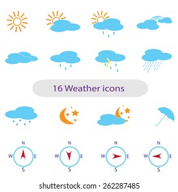 Weather icon set, design elements