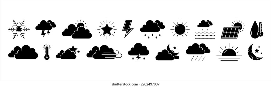 Weather icon set design template vector illustration