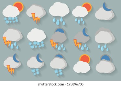 Weather icon set. EPS10 vector illustration
