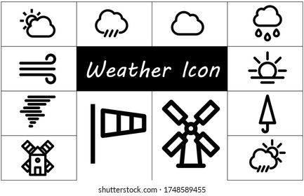 Das Wettersymbol setzt eine flache Vektorgrafik.