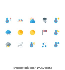 Conjunto de iconos meteorológicos con estilo plano simple