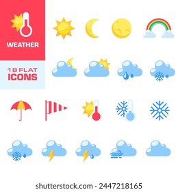 Weather icon. Weather icon set. Flat style.