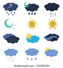 Mega Pack Weather Icons Snow Climate Stock Vector (Royalty Free ...