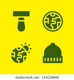 weather icon set. With global warming, blade and winter hat  vector icons for graphic design and web