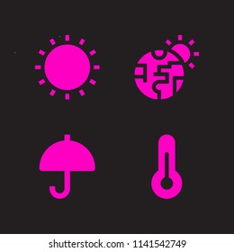 weather icon set. With global warming, thermometer and sun  vector icons for graphic design and web