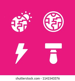 weather icon set. With global warming, lightning and ozone layer  vector icons for graphic design and web