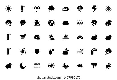 Weather Icon Set Glyph 32 px