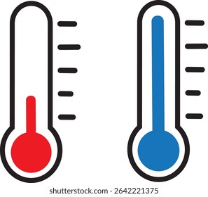 Weather icon set. gradient temperature symbols, Weather Sign, thermometer High and low temperature, icon collection on white symbol vector.
