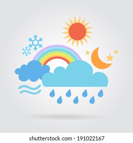 Weather Icon set, Illustration eps10