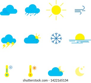 Weather icon set illustration, vector
