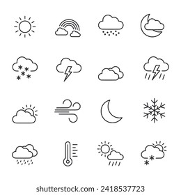 Weather icon set isolated on white