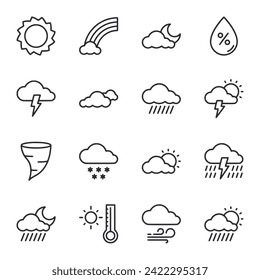 Weather icon set isolated on white