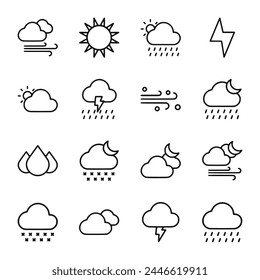 Conjunto de iconos de Clima aislado en blanco