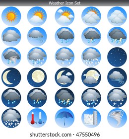 Weather Icon Set isolated on white vector