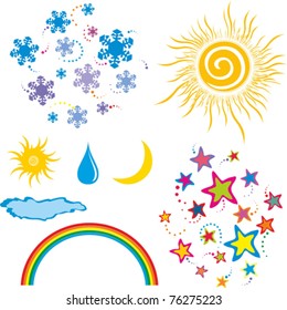 weather icon set isolated on White background. Vector illustration