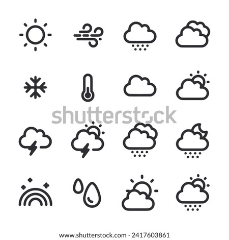 Weather icon set isolated on white