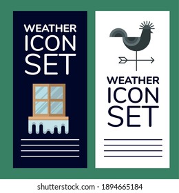 weather icon set labels design, Weather sky nature climate season and meteorology theme Vector illustration