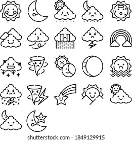 Weather icon set line style, good for your design