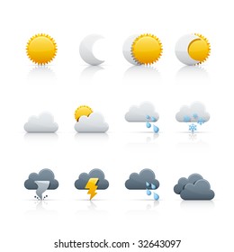 Weather Icon Set for multiple application in Adobe Illustrator EPS 8.