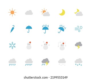 Weather icon set (no line).