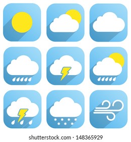 Weather icon set on white background. Vector illustration