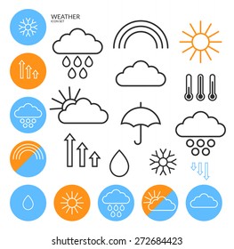 Weather. Icon Set. Outline