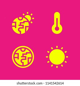 weather icon set. With ozone layer, sun and global warming  vector icons for graphic design and web