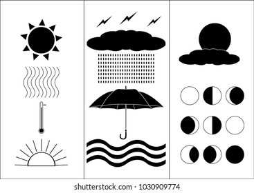Weather Icon Set. Season change.- Illustration
Thermometer, Wind, Rain, Season