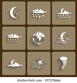 Weather Icon set with shadows