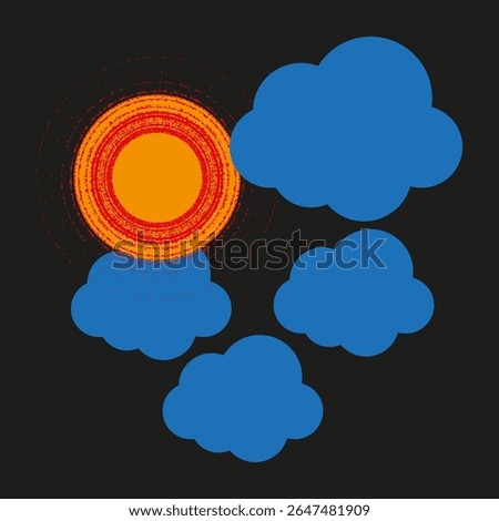 Weather icon set. Sun cloud design. Climate symbol collection. Vector forecast elements.