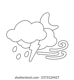 weather icon set sun rain thunderstorm dew wind snow cloud night sky for forecast
