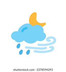 weather icon set sun rain thunderstorm dew wind snow cloud night sky for forecast